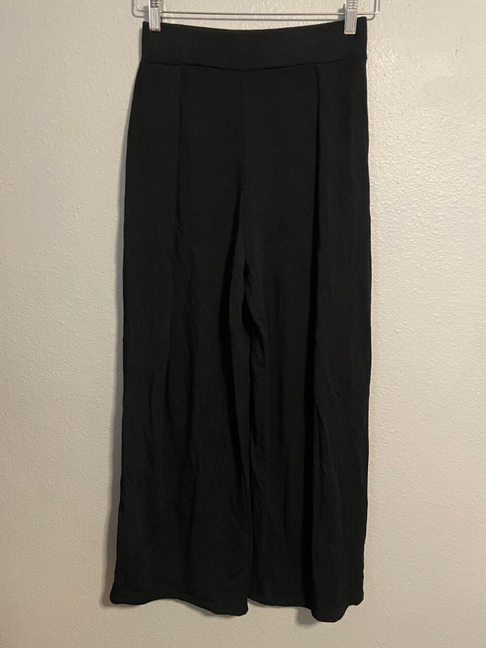 Corinne Womens Pants XS Black High Rise Wide Leg Pleated Pull On Lagenlook